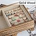 Keebofly Jewelry Tray with Lid Rustic Wood Jewelry Organizer Box Display with 2 Stackable Layers Jewelry Holder for Earrings Rings Necklaces - Carbonized Black