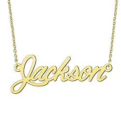 BYBWBL Jackson Name Pendant Necklace 18k Gold