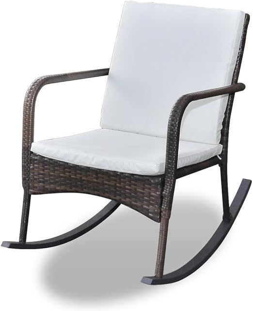 Festnight Poly Rattan Schaukelstuhl Schaukelsessel Schwingsessel Gartensessel Klassisch Braun Mit Auflage Fur Garten Terrasse Amazon De Kuche Haushalt