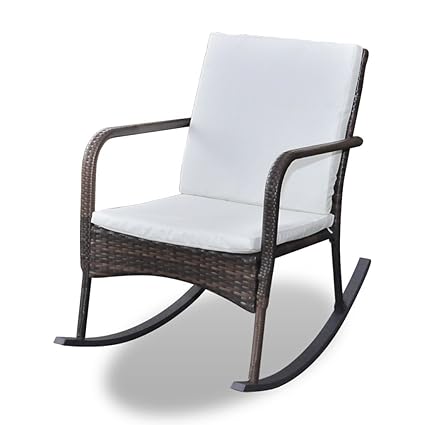 Amazon Com Festnight Outdoor Garden Rocking Chair Rattan Patio