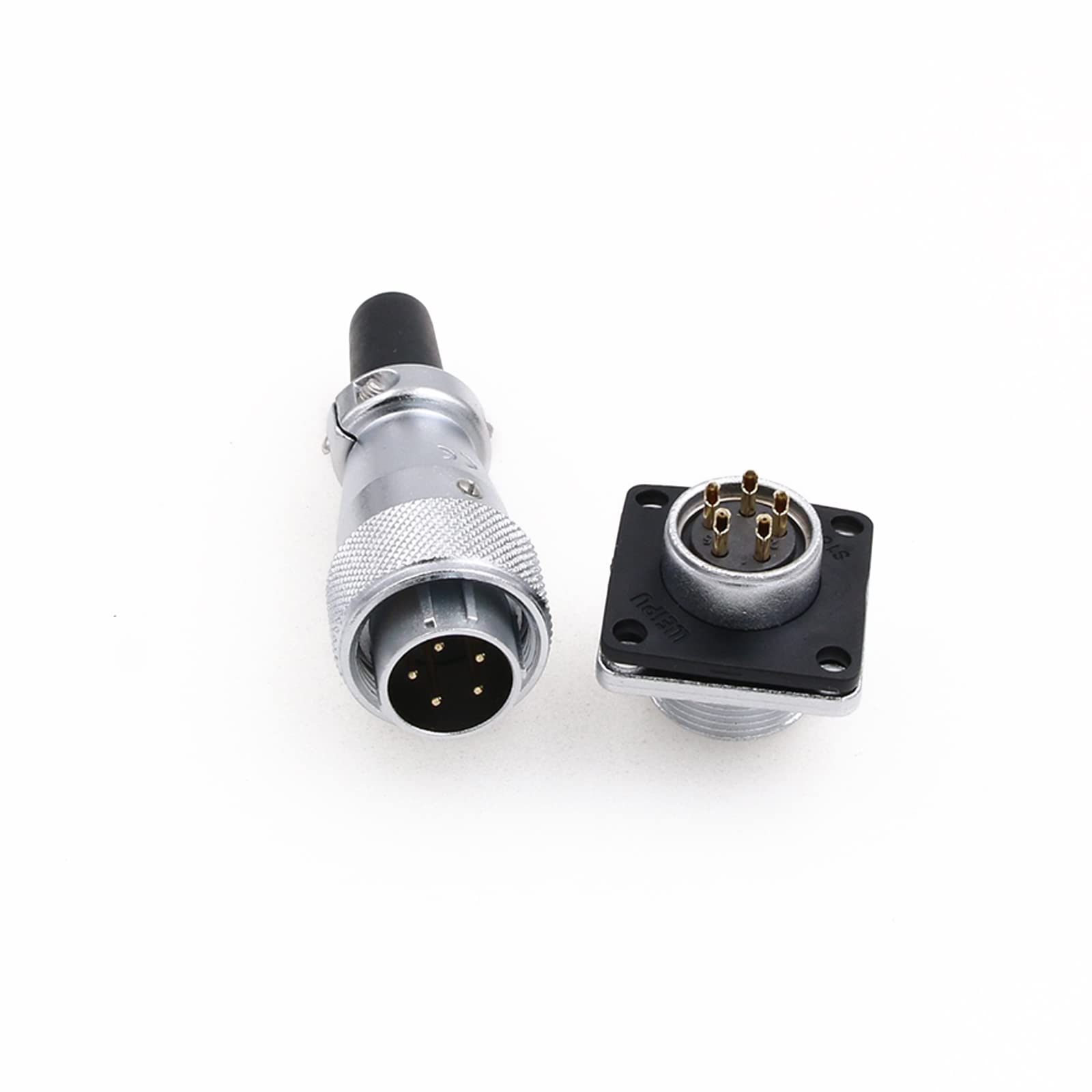 Eonvic WS16 5 Pin Aviation Connector Waterproof Plug Male Female Square Socket Metal Threaded Signal LED Industrial Equipment