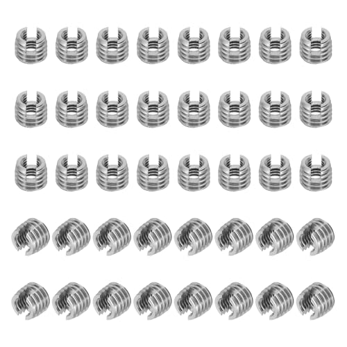 TOP-VIGOR 40 Pcs M6 x M10 x 8mm Stainless Steel Self-Tapping Threaded Inserts - Solid Repair Sleeves for Plastic, Aluminium & Wood