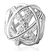 Paiyuan Openwork Galaxy Charms 925 Sterling Silver Beads with Clear CZ for European Bracelet (Shiny Silver)