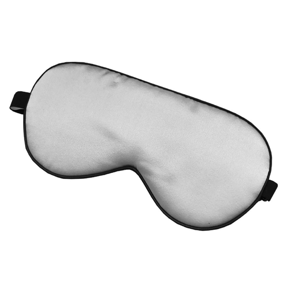 LSHARON 100% Mulberry Silk Sleep Eye Mask Adjustable Soft Sleeping Mask Blindfold for Men & Women for Deep Relaxation Best Eye Shades Eye Mask (Silver)