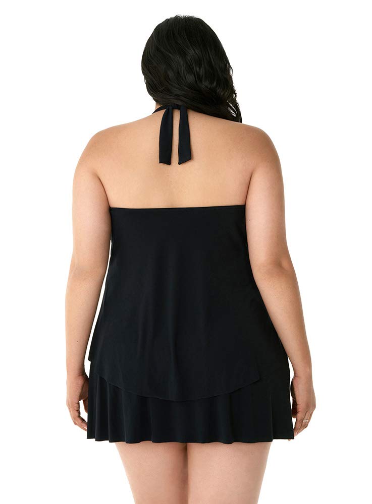 Magicsuit Women's Swimwear Plus Size Swimwear Solid Sophie Cowl Neck Underwire Bra High Low Hem