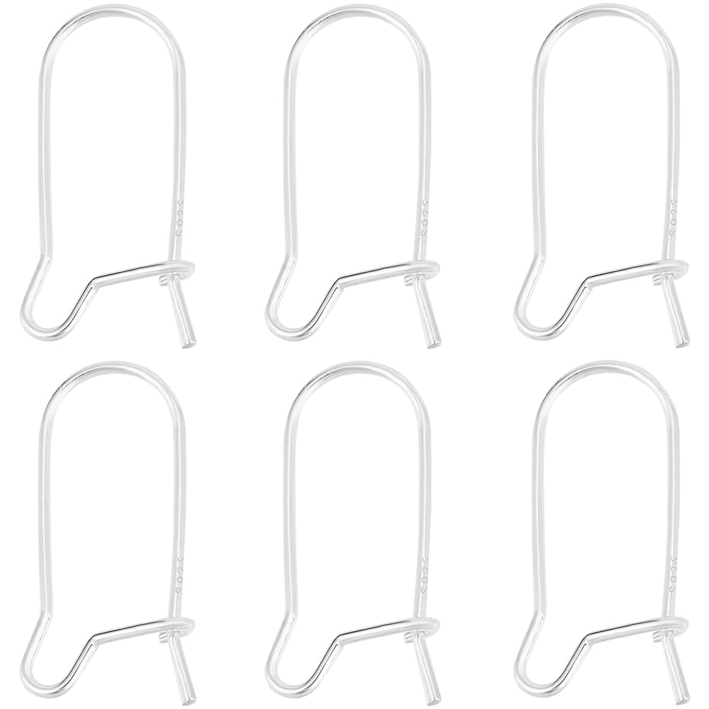 Beebeecraft 1 Box 10Pcs Earring Hooks 925 Sterling Silver Hypoallergenic Ear Wires Kidney Earring Hooks for DIY Dangle Earring Findings (21 Gauge)
