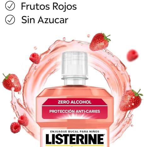Kids Enjuague Bucal Niños 6+, Sabor Frutos Rojos, 500 ml
