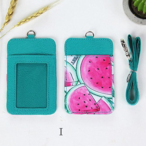 Sikye Fruit Double-Layer Card ID Holders Bus Credit Cover Case Cute Mini Wallet (I with lanyard)