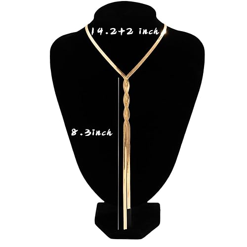 Layered Gold Necklaces For Women IFKM 14K Gold Plated Lariat