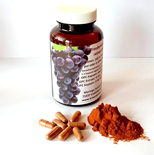 90 vegane Traubenkernextrakt Kapseln 380 mg reines OPC 95% plus natürliches Vitamin C aus Bio Camu Camu in Deutschland herges
