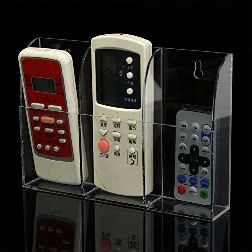 Sky Fish Acrylic Holder Remote Storage Remote Control Holder Media Storage Box Clear Remote Storage Suitable for TV and refrigerator remote control and so on 3 lattice