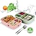 Bento Lunch Box, Food Storage Containers with Airtight Lids, 3 Compartment Plastic Divided Food Storage Container Boxes for Kids & Adults