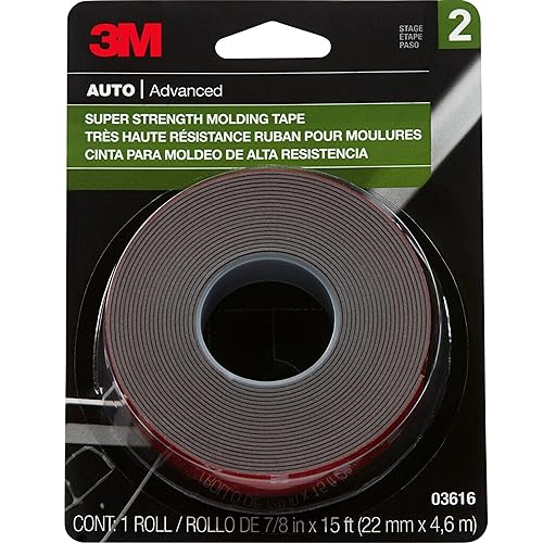 3M SuperStrength Molding Tape, 7/8 in x 15 ft, High Strength Double