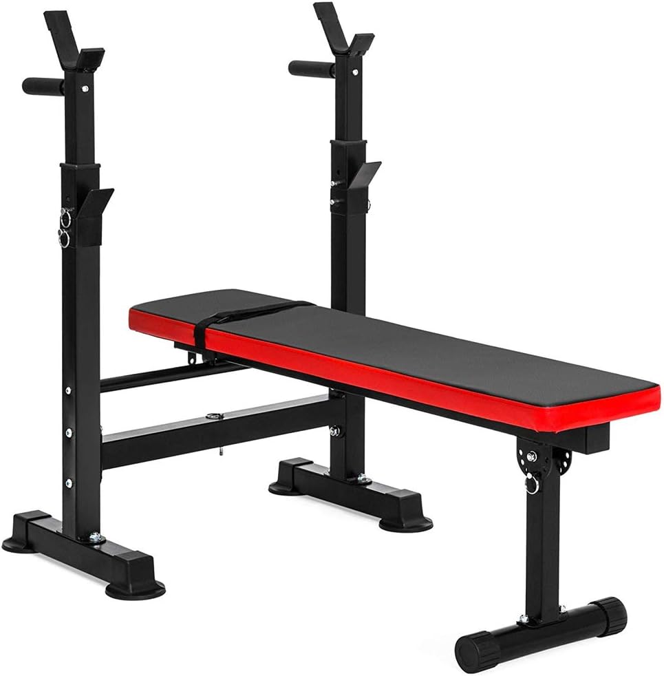 Multifunction Adjustable Fitness Barbell Rack and Weight Bench, Standard Bench, Foldable Convenient storage, for Home Gym, Strength Training