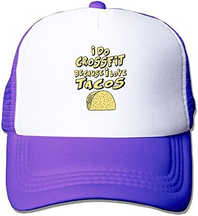 Anraglan Crossfit Because I Love Tacos Unisex Baseball Trucker Hats Cap Purple