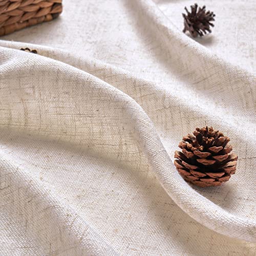 Woaboy Linen Curtains Translucent Net Curtains with Eyelets Modern Decorative for Living Room, Window, Bedroom, 2 Pieces, 140 x 245 cm, White