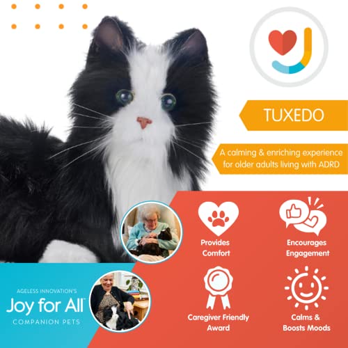 JOY FOR ALL Black & White Tuxedo Cat Interactive Companion Pets