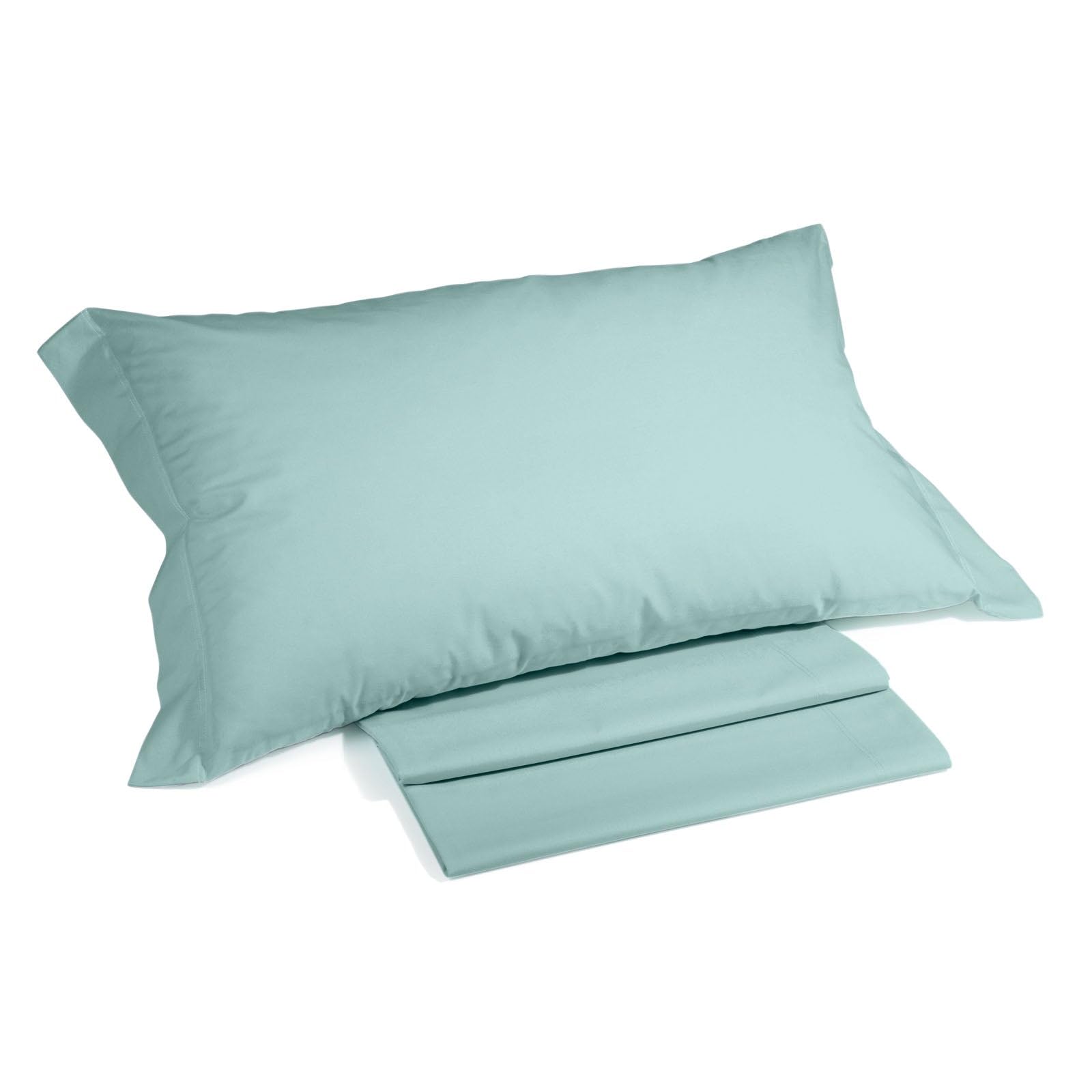 Caleffi Plain Cotton Bedding Set, Cotton, Aqua, Single, 51196