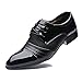 Blivener Men's Pointed Toe Pleather Dress Shoes Casual Oxford Black US 9.5