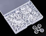 Shapenty 12MM Clear Round Glass Cabochons Dome Tiles for DIY Craft Photo Charms, Cameo Pendants, Rings, Necklace and Jewelry Making, 120PCS