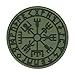 Olive Drab OD Green Vegvisir Viking Compass Norse Rune Morale Tactical PVC Rubber Hook Patch