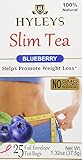 HYLEYS Tea Slim, Blueberry, 25 Count (Pack of 12)
