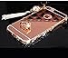 [1-Pack][2-IN-1]iPhone 6 Plus, iPhone 6S Plus Case, AMASELL Luxury Bling 3D Sparkle Diamond Mirror case+Aluminum Metal Frame Bumper With Pearl Tassels Hard PC Back Cover Case, Rose Gold with bling
