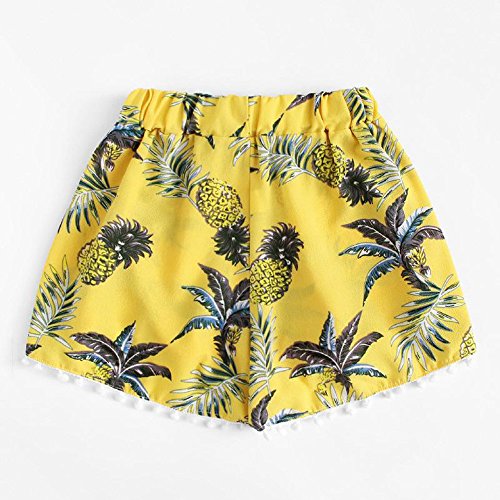 image for FarJing Clearance Sale Womens Pineapple Printing Mid Waist Loose Short