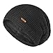 lethmik Daily Knit Slouchy Beanie,Solid Color Mesh Knitted Unisex Winter Warm Skull Cap Hat Black