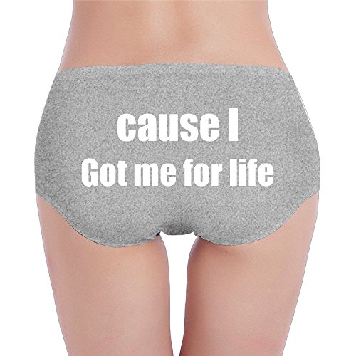 PCY Cute Women's Low-Waist Traceless Cause I Got Me For Life Hipsters Panty Ash S