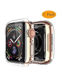 Smiling Apple Watch 4 Funda transparente con Protector de pantalla integrado, de TPU, de 1.732 pulgadas   de alta definición, transparente ultradelgada para Apple iWatch de 1.7 pulgadas serie 4 (2 unidades)