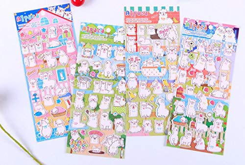 4 Sheets Cute Animal Puffy DIY Decorative Adhesive Sticker Tape/Kids Sheep Craft Scrapbooking Sticker Set for Diary, Album - Thumbnail 5