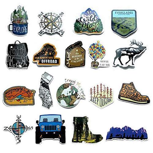 66 Pieces Vinyl Sticker Adventure Stickers Waterproof Stickers Outdoors Hiking Camping Travel Stickers