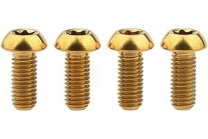 Wanyifa 4Pcs Titanium M5 x 12mm Holder Torx Head Bolt Screw for Bicycle Water Bottle Cage (Gold)