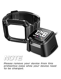 SUPCASE - Funda protectora de repuesto para Fitbit Versa (con correa), diseño de unicornio Beetle Pro, color negro