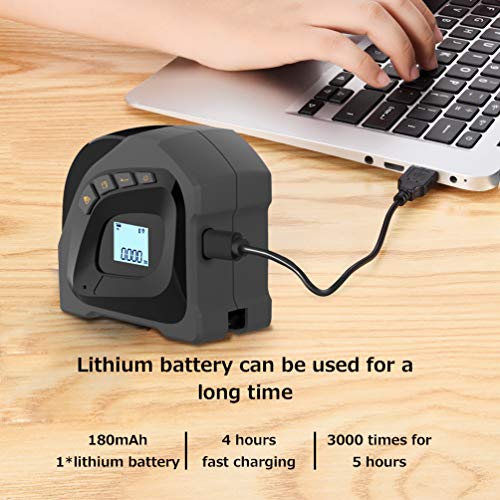 Laser Tape Measure 2-in-1, Measuring Tape, Laser Measure 131Ft, Tape Measure 16Ft, M/In/Ft - Pythagorean Distance Area and Volume - Construction Laser Measurement Tool LCD display USB Rechargeable