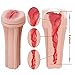 Male Cup Masturbator, Riodong 3D Realistic Vagina Masturbator Stroker Pocket Pussy Sex Toys for Male Masturbation (White)
