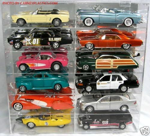 Model Car Display Case 12 Compartment 1:18 Diecast Car Display Case by Carney Display Case