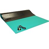 ESD Anti-Static Soldering Mat, 24" x 48" (2' x 4'), Green | Heat Resistant, Anti-Static, Table Mat, with Grounding Cord