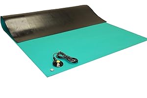 SCIENTIFIC AMERICAS ESD Soldering Mat - Heat Resistant Anti-Static Table Mat - with Grounding Cord (24" x 96" (2' x 8'), Green)