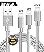 BULESK Lightning Cable 3Pack 3FT 6FT 10FT Nylon Braided Certified Lightning to USB iPhone Charger Cord for iPhone X 8 7 Plus 6S 6 SE 5S 5C 5, iPad 2 3 4 Mini Air Pro, iPod Nano 7 Gray