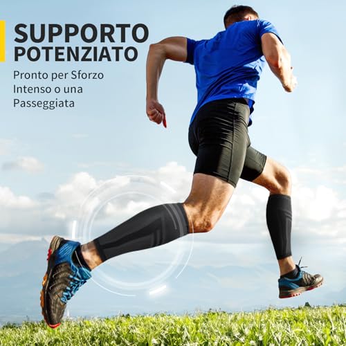CAMBIVO Compression Calf Men Women x2, Graduated Compression Socks, Compression Knee Highs, Elastic Compression Socks for Sports, Football, Running, Cycling, Leg Circulation, Varicose Veins