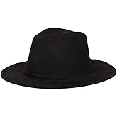 San Diego Hat Co. Womens Faux Suede Wide Brim Floppy Fedora with Wrapped Back Knot TrimFedora