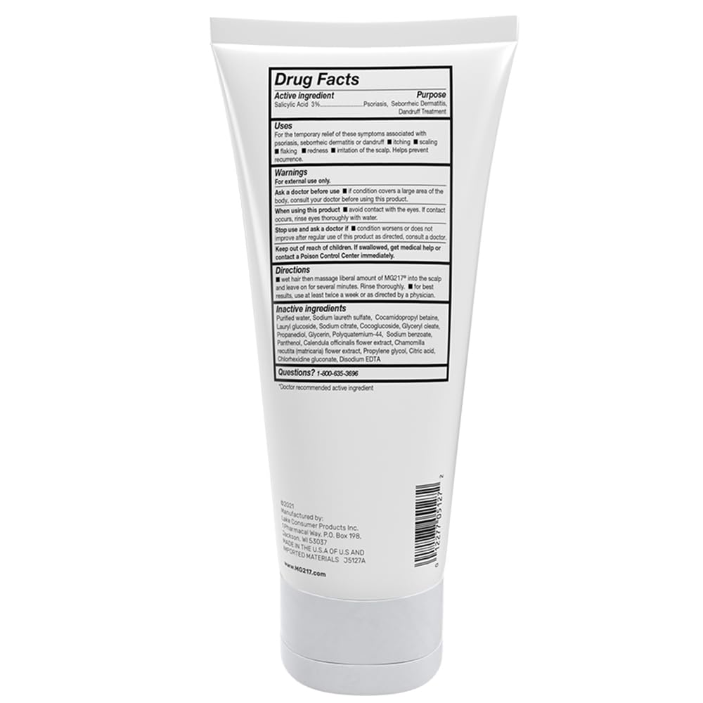 MG217 Psoriasis Shampoo and Conditioner with Salicylic Acid, Therapeutic Scalp Treatment, Softens, Lifts, Removes Scaling, Psoriasis Scalp Treatment, Salicylic Acid Shampoo and Conditioner, 8floz Tube