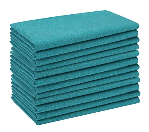 Cotton Dinner Napkins 12 Pack - 18x18 Inches - Teal, 100% Cotton Cloth Napkins, Tailored with Mitered Corners and a Generous 1" Hem, Soft and Comfortable - Ideal for Events and Regular Home Use