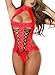 Obazidou Women's sexy Lingerie Siamese Lace Underwear Free size Red