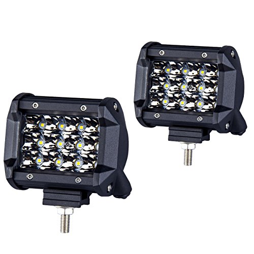 DJI4X4 LED Pods Light 2Pcs 4” 72W LED Light Bar Spot Beam Triple Row Osram LED Cube Work Light Off-road Driving Fog Lights for Jeep ATV UTV SUV Boat Motorcycle