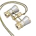 OPO Opera Theater Horse Racing Glasses Binocular Telescope Chain Necklace (Silver with Gold Trim) 3X25