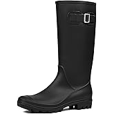 DKSUKO Women's Tall Rain Boots Garden Boots Waterproof Wellington Rubber Boots