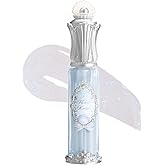 Flower Knows Shell's Jewel Nourishing Lip Glaze,Shimmery Clear Lip Gloss with Hyaluronic,Moisturizing Plumping Oil,Non-Sticky,0.16 Fl.Oz(P06 Lunar Jelly)
